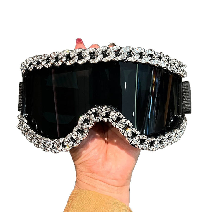 Women's fashionable ski goggles with rhinestone decorated frame Stornfield