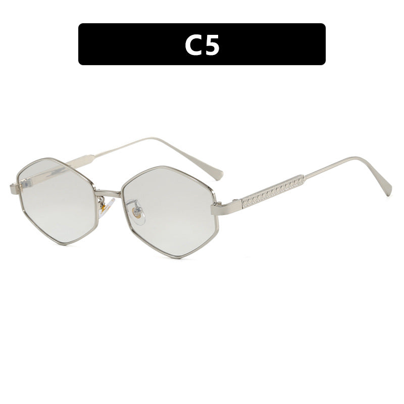 Women's hexagonal sunglasses with elegant metal accents and UV protection Stornfield