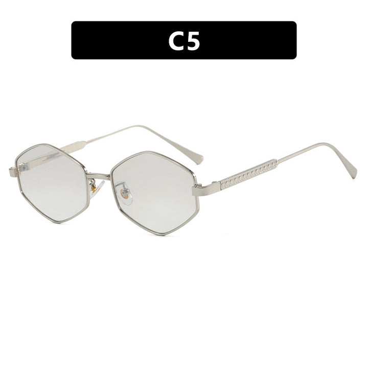 Women's hexagonal sunglasses with elegant metal accents and UV protection Stornfield