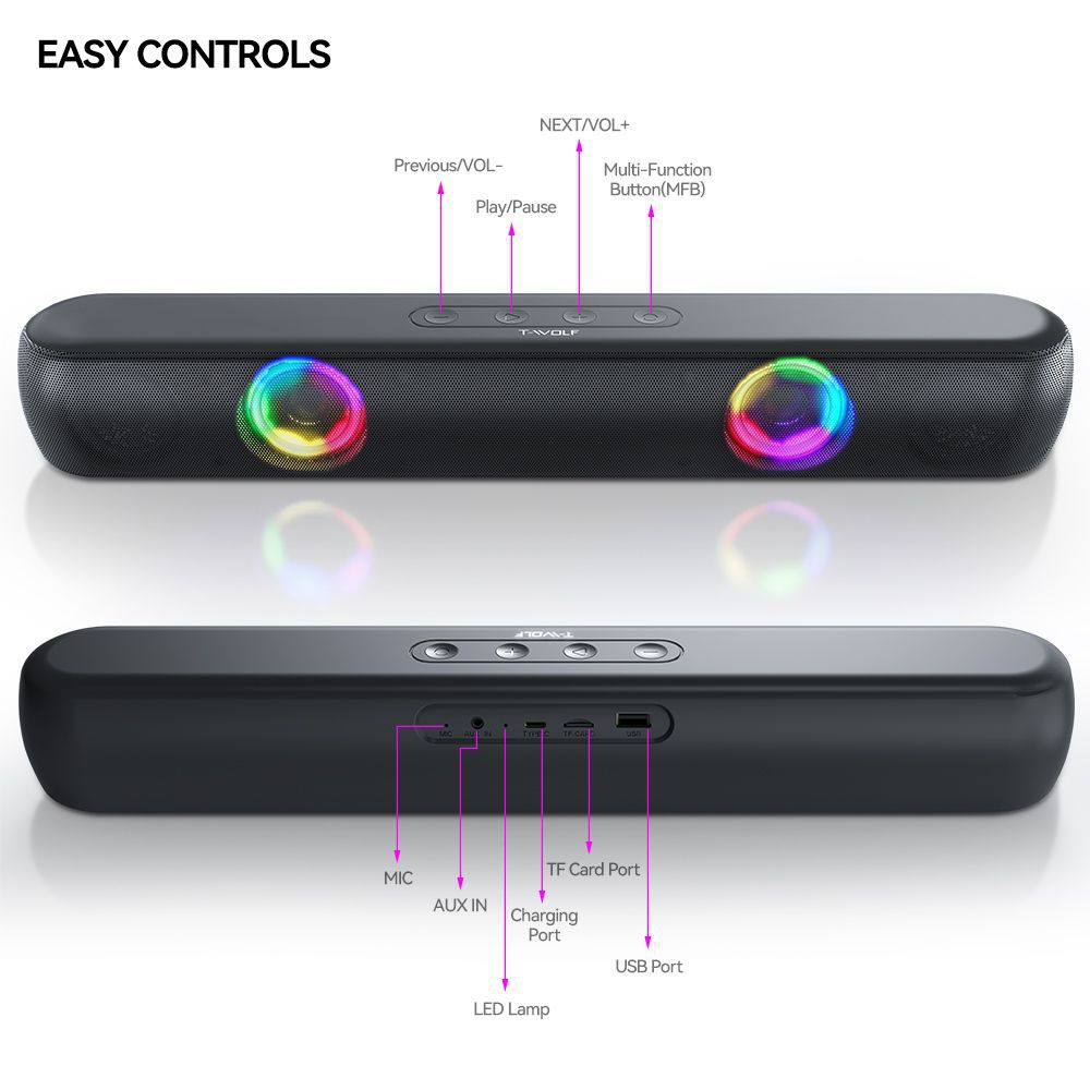 Bluetooth Speaker with RGB Lighting Stornfield
