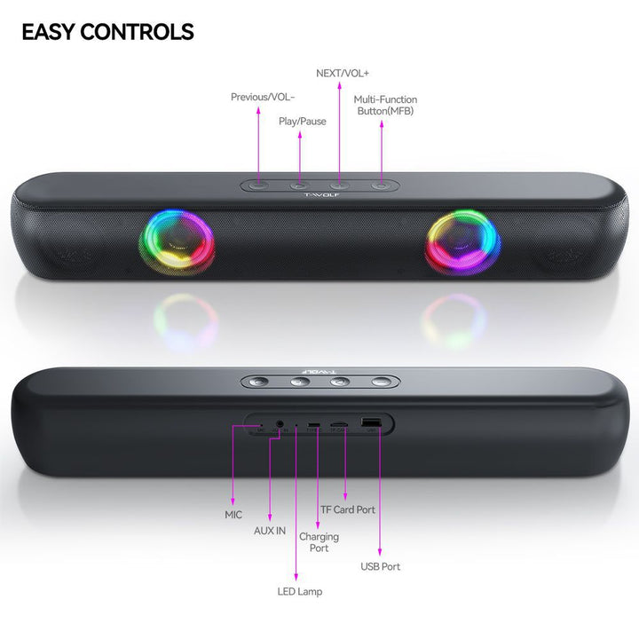Bluetooth Speaker with RGB Lighting Stornfield