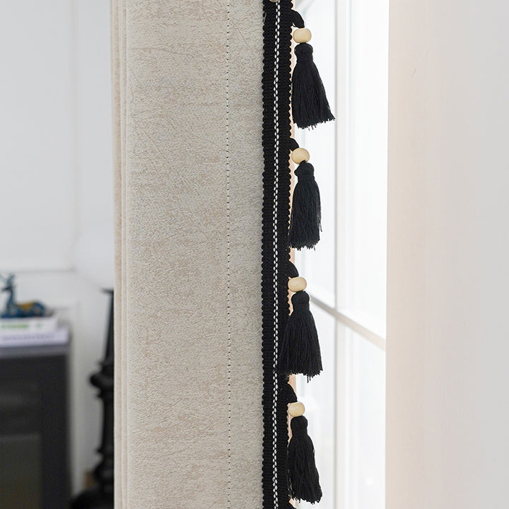 Decorative curtain with tassel trim Stornfield