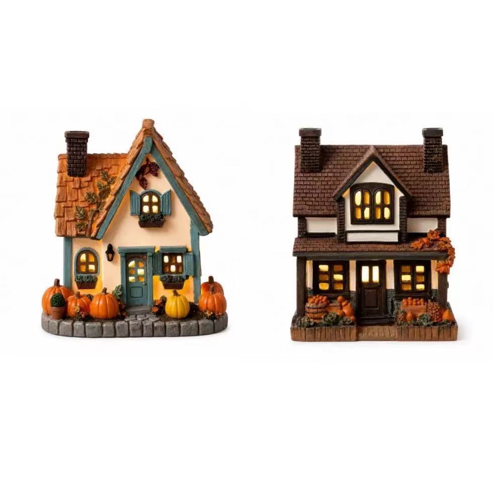 Decorative Autumn-Themed House Figurine Stornfield