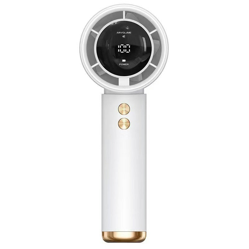 Unisex portable USB rechargeable handheld fan with digital display and multi-stage control Stornfield