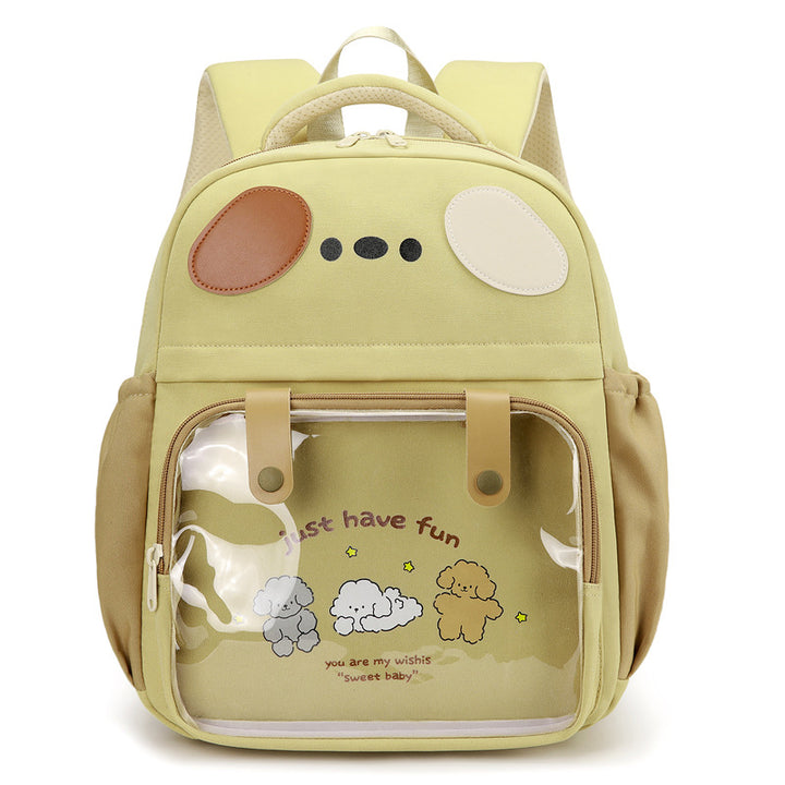 Backpack with Transparent Compartment and Playful Design Stornfield