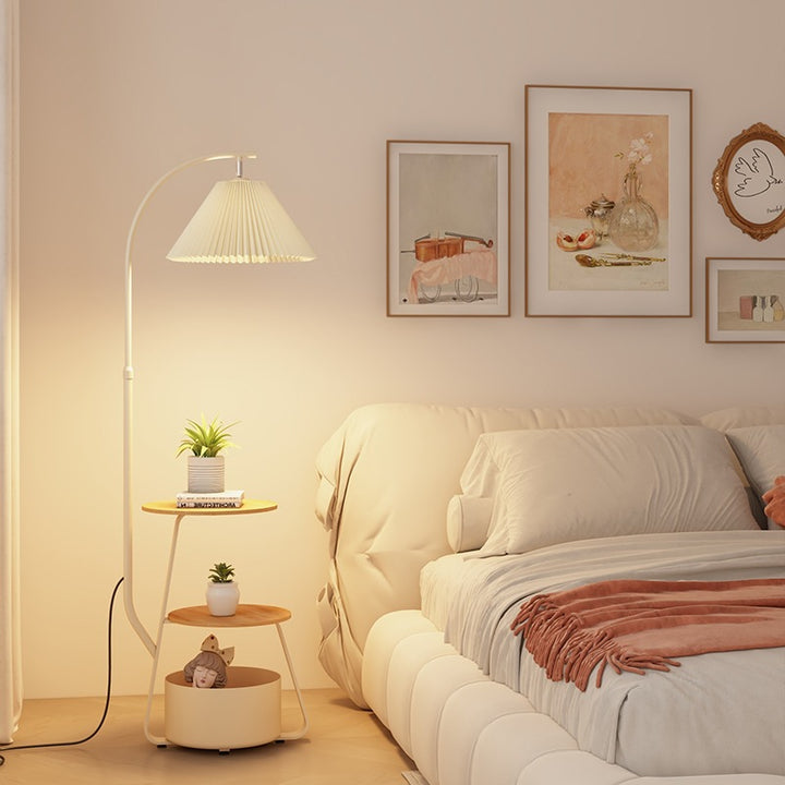 Modern Adjustable Floor Lamp with Integrated Table