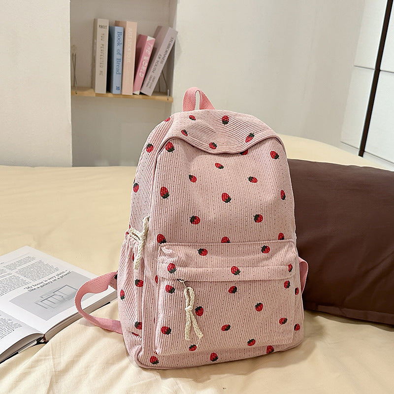Corduroy Polka Dot Backpack