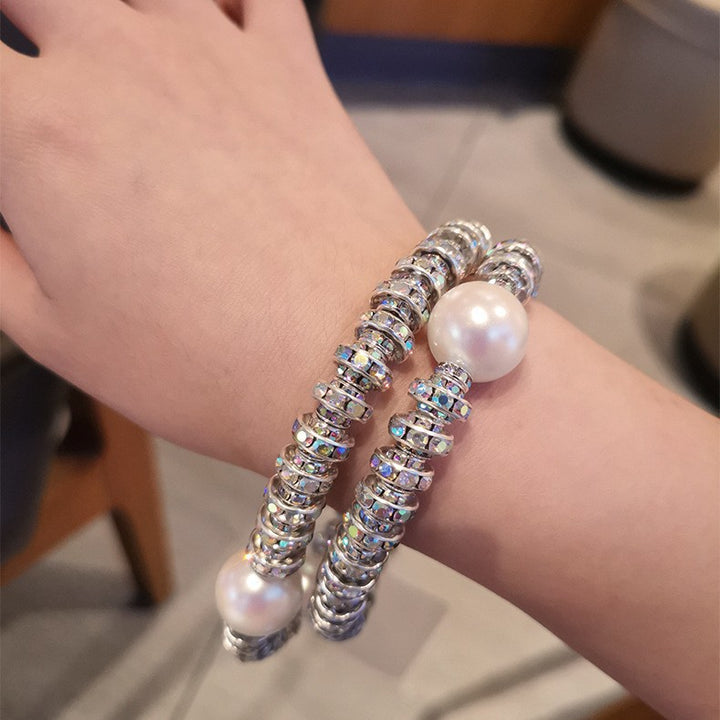 Elegant Pearl and Crystal Keychain Stornfield