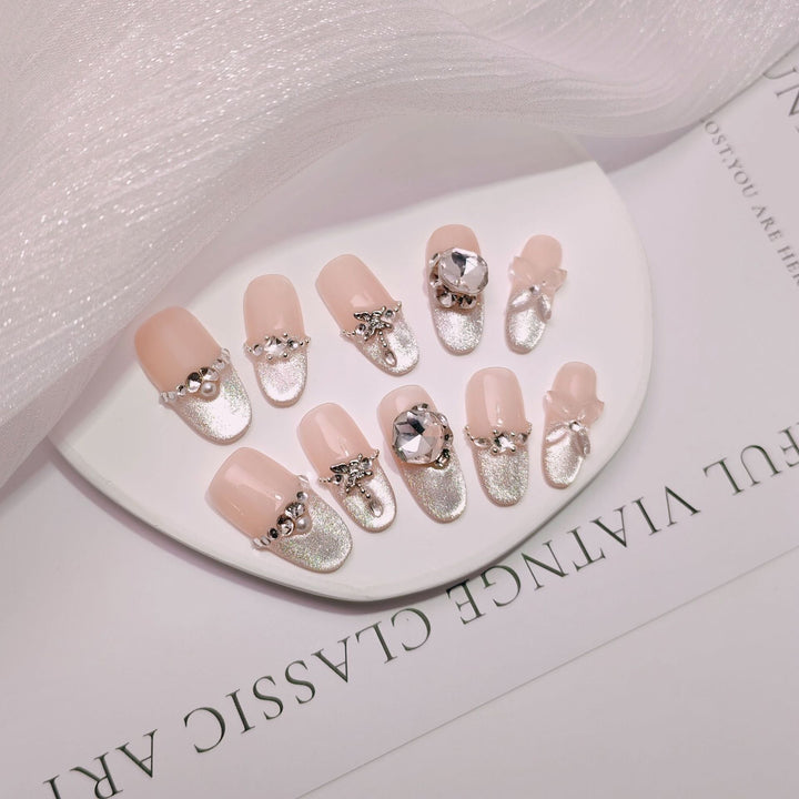 Elegant French Tip Press-On Nails Stornfield
