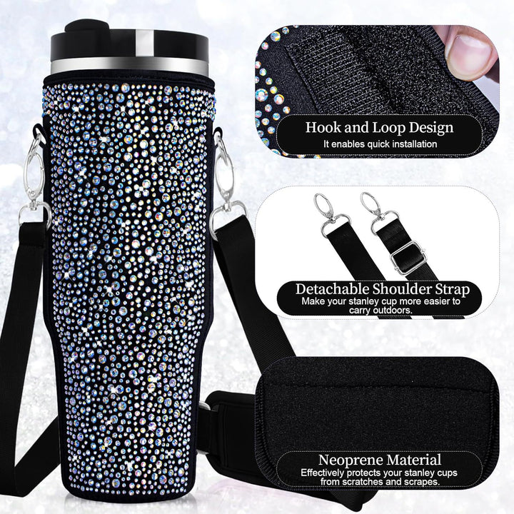 Ladies water bottle holder with sparkling rhinestones Stornfield