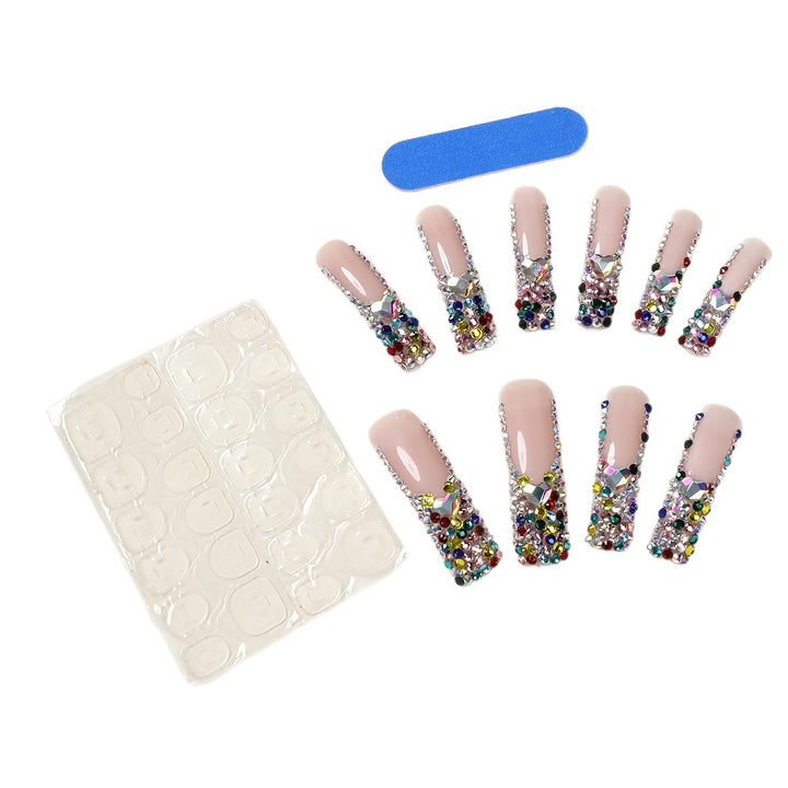 3D Decorative Press-On Nail Extensions with Sparkling Gem Accents Stornfield