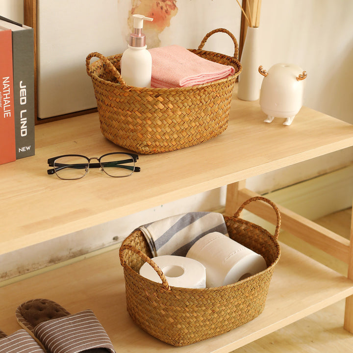 Unisex Handwoven Storage Basket with Ergonomic Handles Stornfield