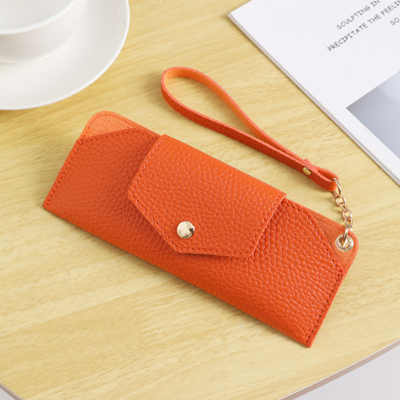 Elegant Textured Leather Clutch Pouch