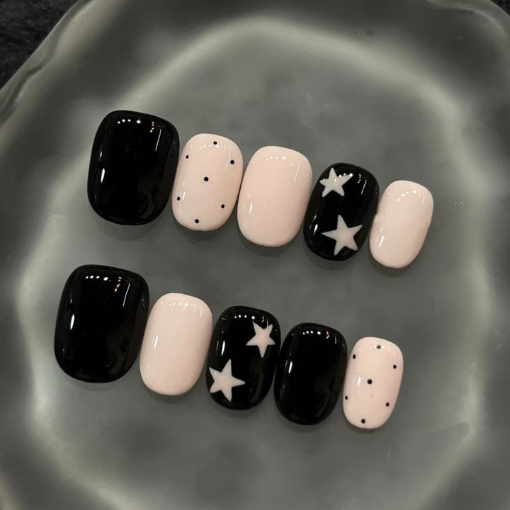 Artistic Coffee-Inspired Press-On Nail Art Set Stornfield