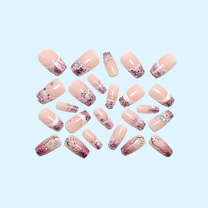 Glittering artificial nails with elegant tip and sparkling accents Stornfield