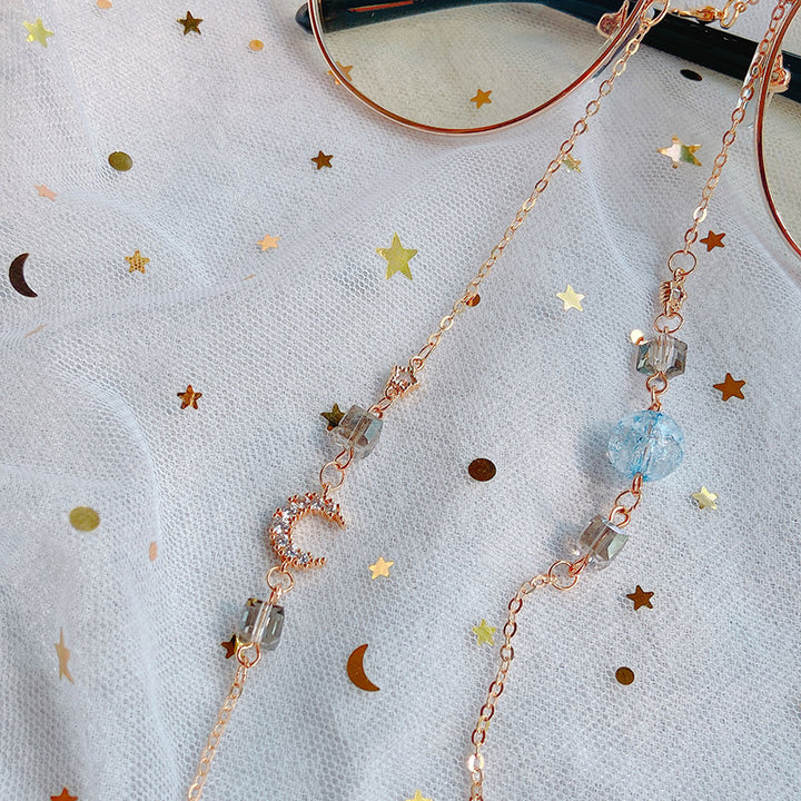 Fashionable Glasses Holder Chain Made of Sparkling Metal Stornfield