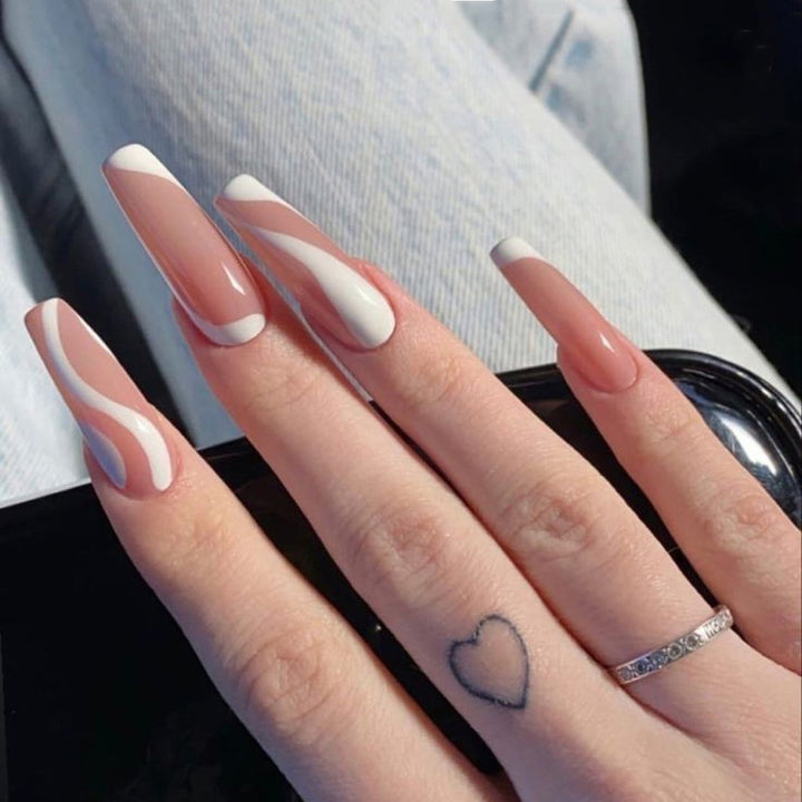 Nail art set with stylish wave lines Stornfield