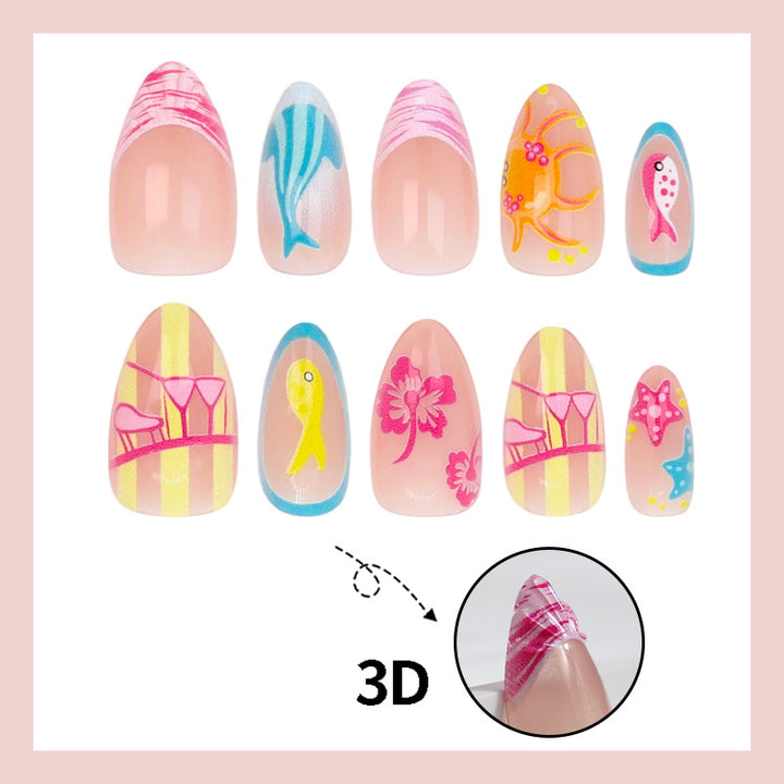 Artificial Nail Set with Maritime Motifs Stornfield