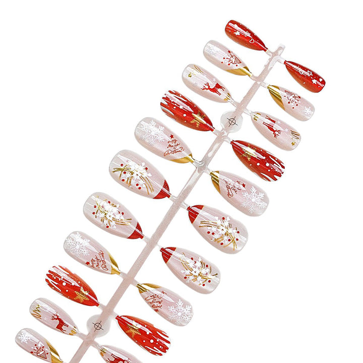 Festive Artistic Press-On Nail Design Stornfield