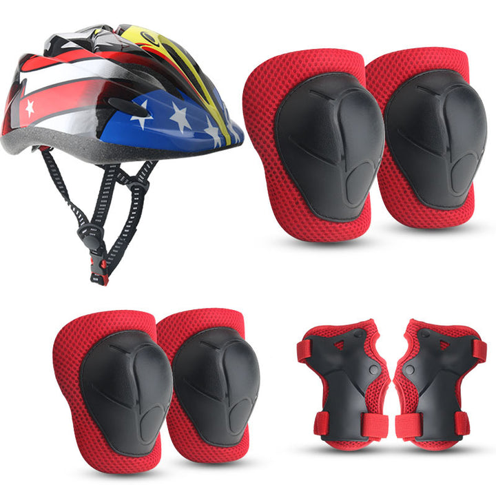 Children's Colorful Safety Helmet and Protective Gear Set Stornfield