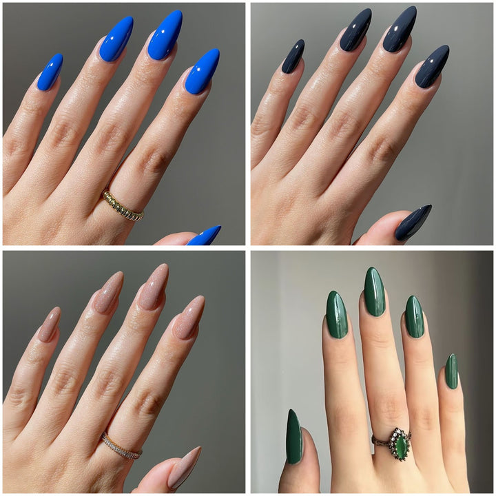 Artificial nail set with elegant stiletto tips and matte finish Stornfield