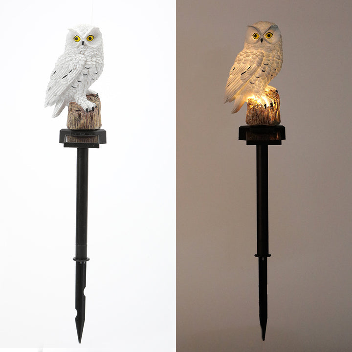 Realistic Owl Solar Garden Stake Light With LED Resin Sculpture Stornfield