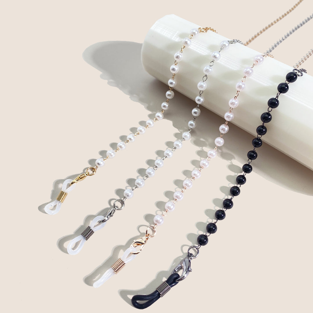 Pearl-Embellished Eyewear Retainer Chain Stornfield