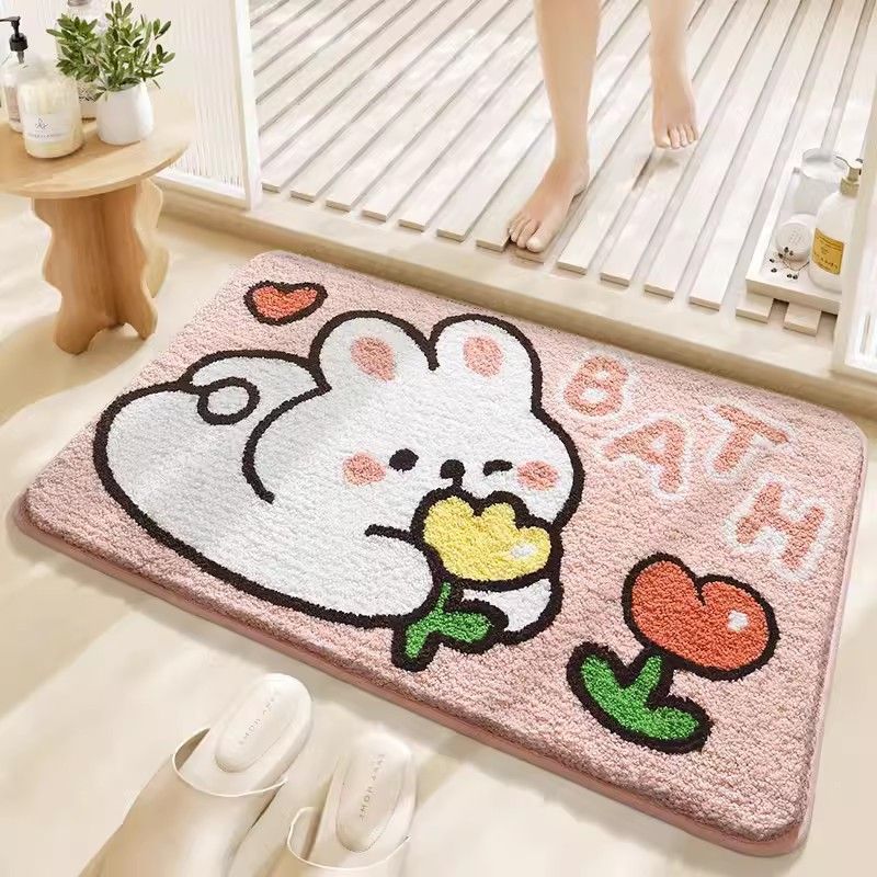 Cute Cat-Themed Plush Bath Mat