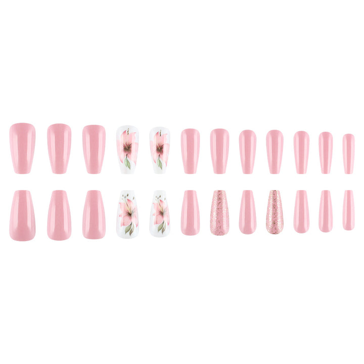 Floral Design Press-On Nail Art Set Stornfield