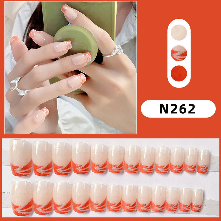 Abstract Floral Press-On Nail Set