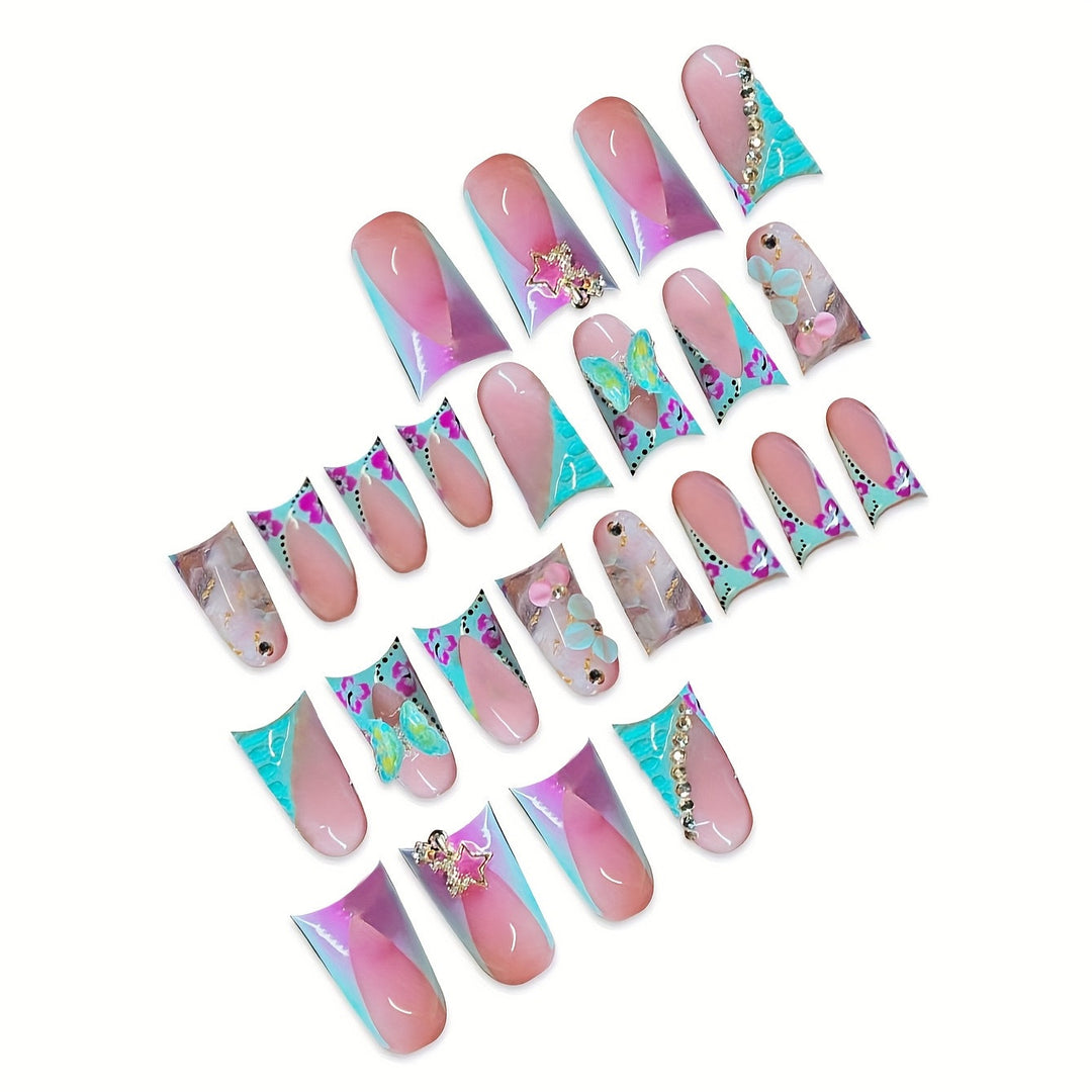 Artistic 3D Floral Press-On Nail Art Stornfield