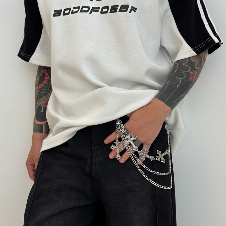 Fashionable chain belt with cross pendants Stornfield