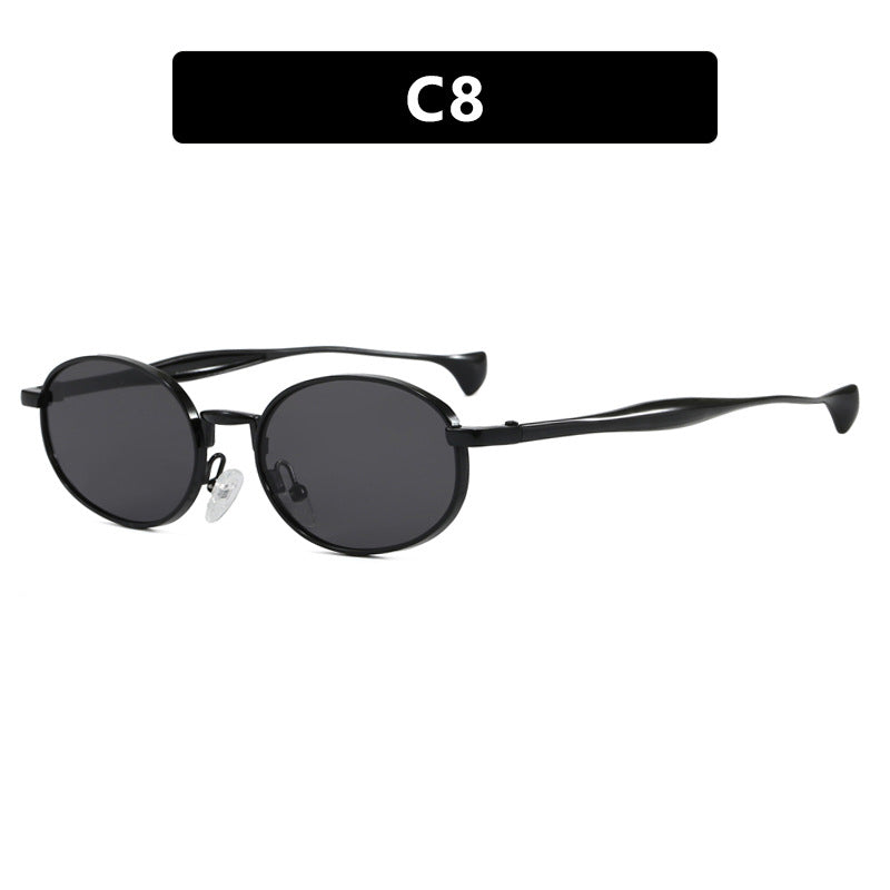 Women's robust round sunglasses with mirrored lenses Stornfield