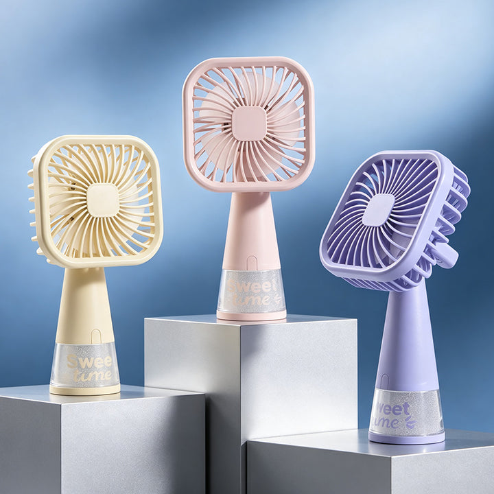 Ladies Portable Hand Fan with USB Charging Function and Flexible Tilt Mechanism Stornfield