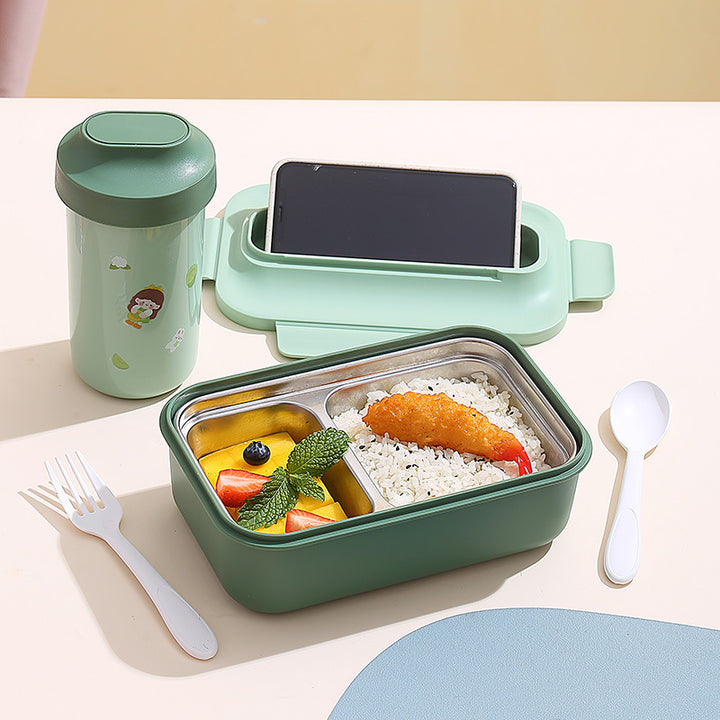 Versatile Leak-Proof Bento Lunch Box with Built-In Utensil Set