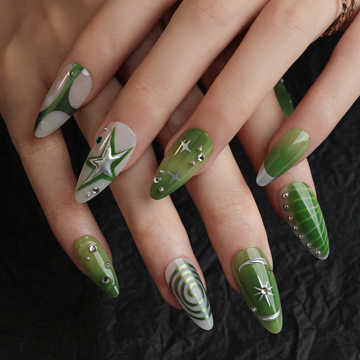 Artificial nails with modern geometric designs Stornfield