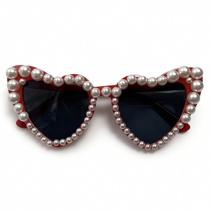 Decorative Pearl-Embellished Cat-Eye Sunglasses Stornfield