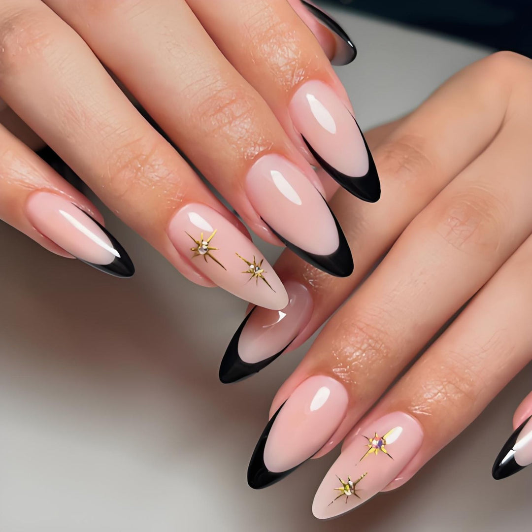 Acrylic Nail Set with Elegant Bows and Glamorous Accent Stornfield