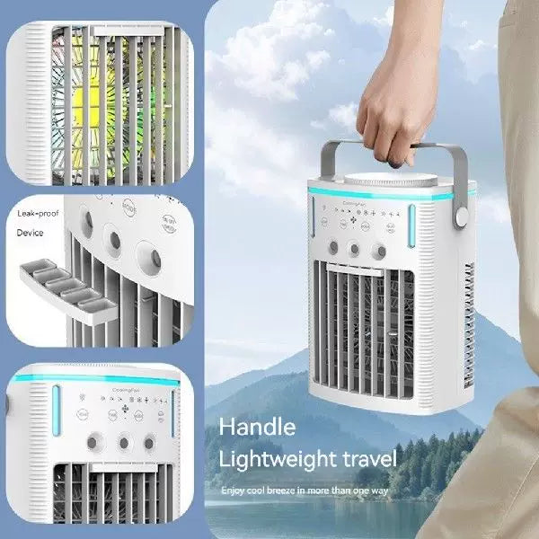 Unisex one size compact rechargeable microclimate cooler with ambient RGB lighting and carrying handle Stornfield