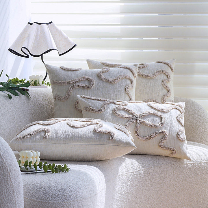 Decorative pillow with playful wave pattern