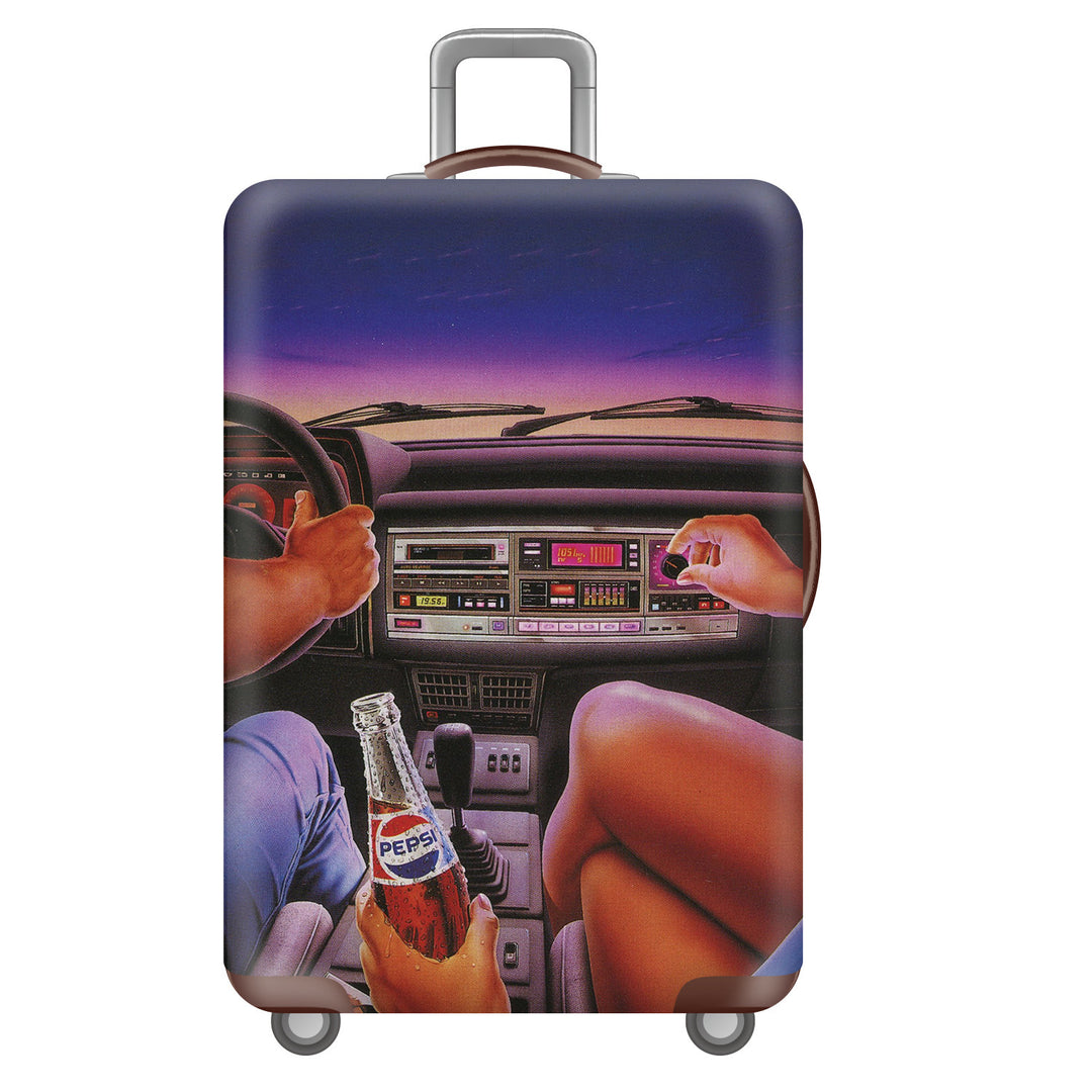 Unisex nan robust hard-shell suitcase with artistic face portrait print and 360° wheels Stornfield