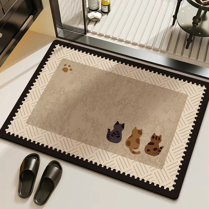 Cat-Themed Decorative Floor Mat