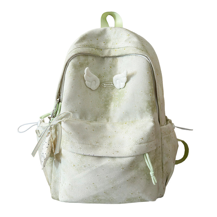 Functional Backpack with Decorative Wing Accents Stornfield