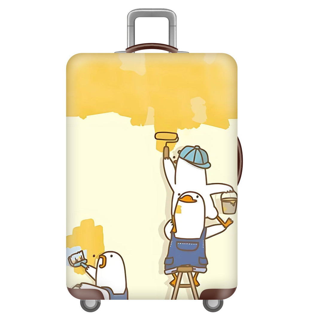 Unisex nan robust Hart shell trolley with lion portrait motif print, shock-resistant ABS polycarbonate shell, multi-wheeled chassis and TSA security lock Stornfield