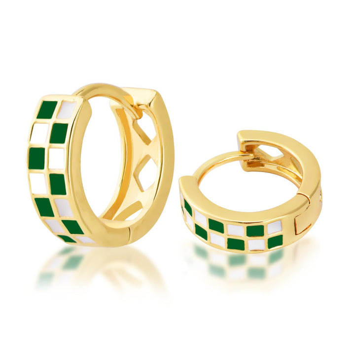 Modern Geometric Enamel Hoop Earrings Stornfield