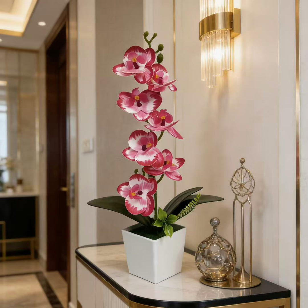 Realistic Artificial Orchid Floral Arrangement for Indoor Display