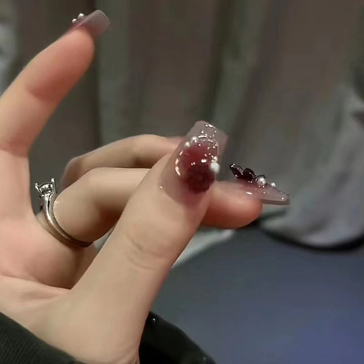Floral Embellished Press-On Nail Art Set