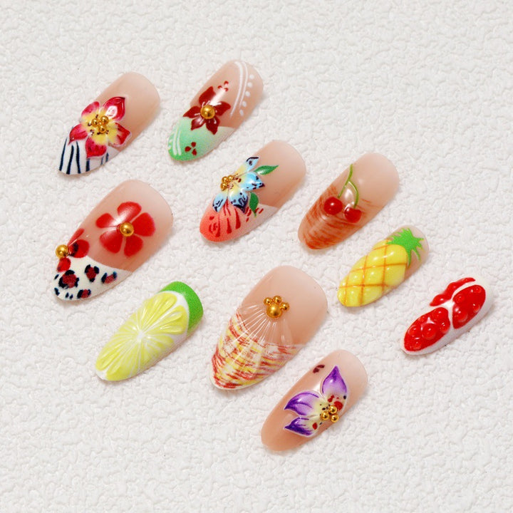 Flower Motif Artificial Nails Stornfield