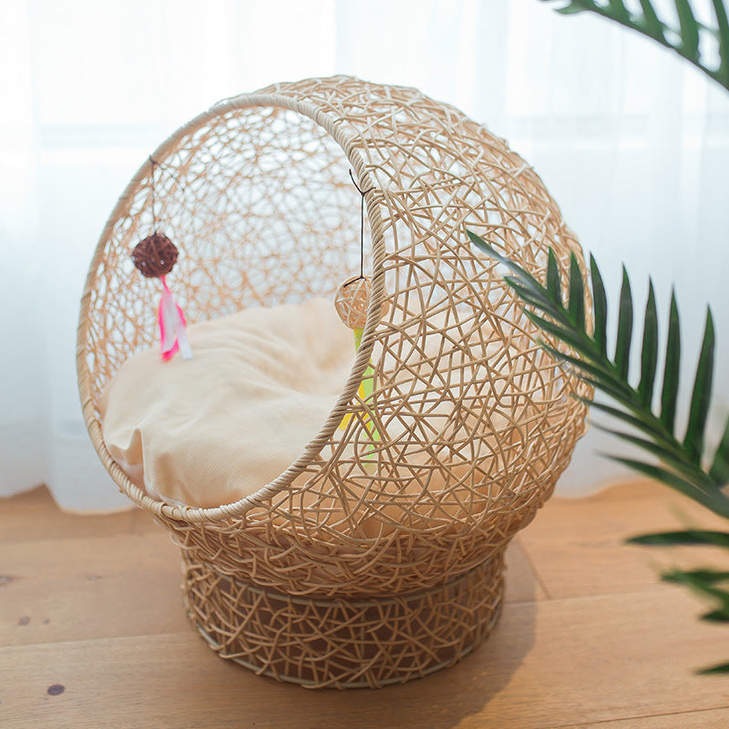 Beef Cat Bed Made of Rattan Stornfield