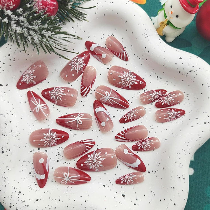 Festive Holiday-Themed Press-On Nail Set Stornfield